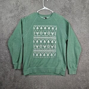 Stone Brewing Mens Green Ugly Christmas Sweater Raglan Sweatshirt Large Beer